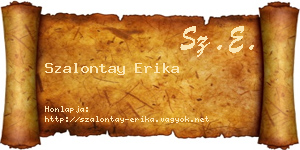 Szalontay Erika névjegykártya
